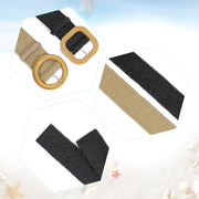Set of 4 Straw Woven Elastic Stretch Waist Belts for Women, Fashion Boho Ladies Braided Skinny Dress Belt