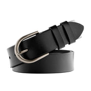 Women Leather Belt for Pants Dress Jeans Waist Belt with Brushed Alloy Buckle