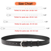 Women Leather Belt for Pants Dress Jeans Waist Belt with Brushed Alloy Buckle - JASGOOD OFFICIAL