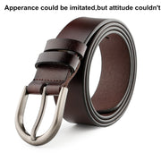 Women Leather Belt for Pants Dress Jeans Waist Belt with Brushed Alloy Buckle