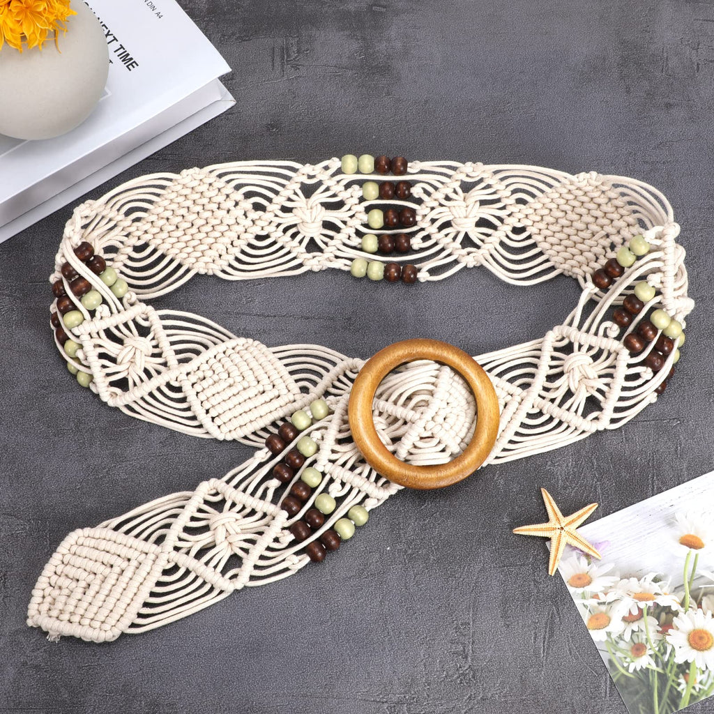 Braided Waist Belt,Straw Woven Belts for Women Belt Straw Vintage Woven Waist Belt with Buckle for Coat Dress Jeans