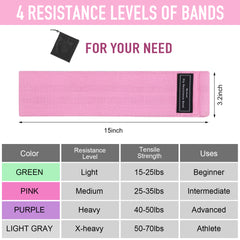 JASGOOD Exercise Booty Bands-Resistance Bands for Women Butt and Legs Bands for Workout-Indoor/Outdoor Fitness Bands - JASGOOD OFFICIAL