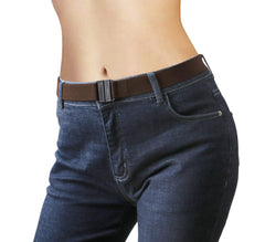 No Show Women Stretch Belt Invisible Elastic Web Strap Belt with Flat Buckle for Jeans Pants Dresses 