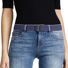 No Show Women Stretch Belt Invisible Elastic Web Strap Belt with Flat Buckle for Jeans Pants Dresses 