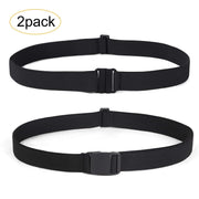 2 Pack Invisible Women Stretch Belt No Show Elastic Web Strap Belt with Flat Buckle for Jeans Pants Dresses 