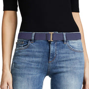 No Show Women Stretch Belt Invisible Elastic Web Strap Belt with Flat Buckle for Jeans Pants Dresses 