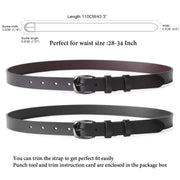 Skinny Jeans Leather Belt for Women Luxury Dress Belts With Classic Buckle by JASGOOD 