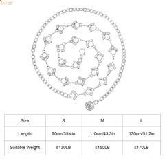 JASGOOD Halloween Ladies Rhinestone Chain Belt Heart Crystal Wasit Belt - JASGOOD OFFICIAL