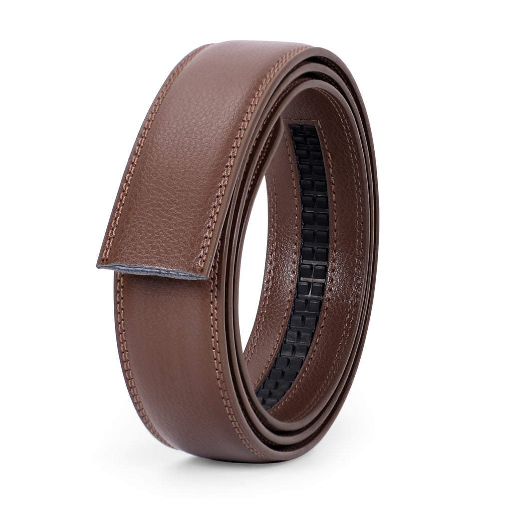 JASGOOD Leather Ratchet Dress Belt for Men Perfect Fit Waist Size up to 50 inches 1.2inch Wide Strap Without Buckle 