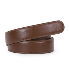 JASGOOD Leather Ratchet Dress Belt for Men Perfect Fit Waist Size up to 50 inches 1.2inch Wide Strap Without Buckle 