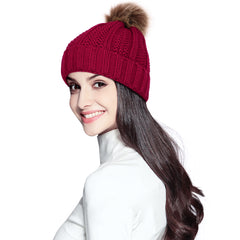 SUOSDEY Womens Trendy Winter Knit Beanie Hat Warm and Soft Skull Ski Cap for Women 