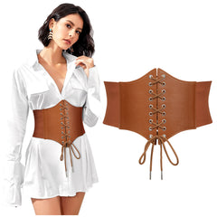 Halloween Women’s Elastic Costume Waist Belt Lace-up Tied Waspie Corset Belts for Women by JASGOOD