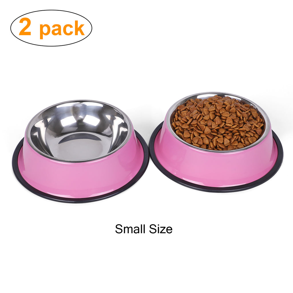 Stainless Steel Dog Bowl for Small/Medium/Large Dog,Cat,Pet-Food/Water Bowls with Rubber Base Reduce Spill Set of 2 - JASGOOD OFFICIAL