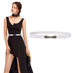 Women Skinny Elastic Stretch Belt for Dresses Retro Ladies Waist Cinch Thin Belt By JASGOOD 