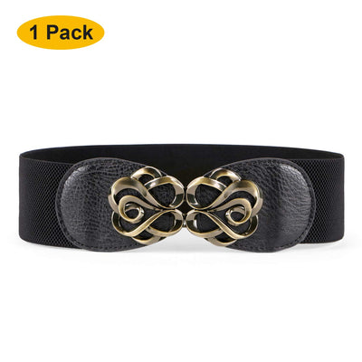 JASGOOD Women Stretchy Belt for Dresses Vintage Elastic Wide Waist Cinch Belt 