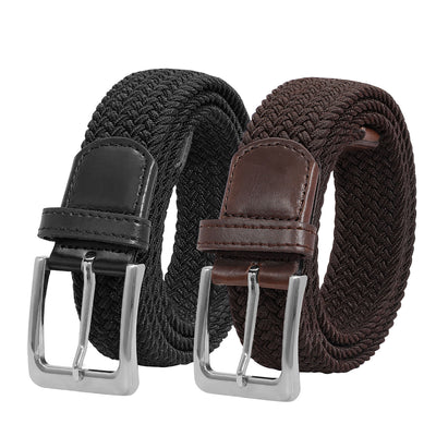 Jasgood Braided Canvas Stretch Belt Elastic Casual Belt For Men Woven Elastic Belt-Causal Belt for Golf Pants Jeans