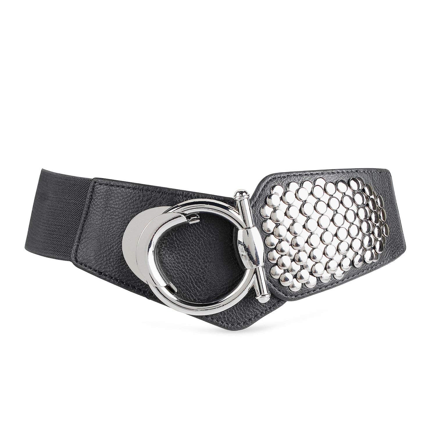 Women's Fashion Vintage Wide Elastic Waist Belt For Dresses With Rivets Studs By JASGOOD