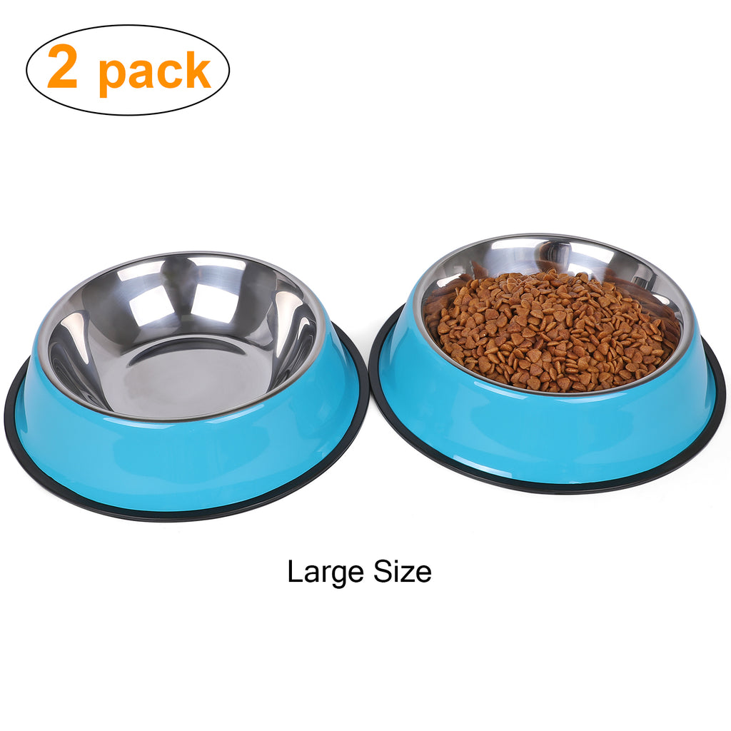 Stainless Steel Dog Bowl for Small/Medium/Large Dog,Cat,Pet-Food/Water Bowls with Rubber Base Reduce Spill Set of 2 - JASGOOD OFFICIAL