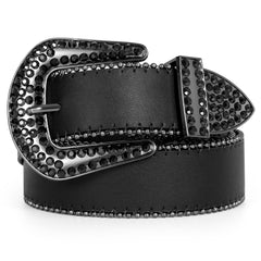 Luxury Crystal Skull designer  Diamond Studded Rhinestone Belts Western Sparkle Leather Men Women Belt