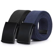 2PCS Men's Elastic Stretch Outdoor Plastic Belt with Removable Buckle Hiking Belt