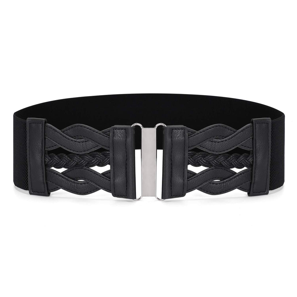 Women Elastic Stretchy Retro Wide Waist Cinch Belt 50s Vintage Ladies Dress Plus Size Belt By JASGOOD 