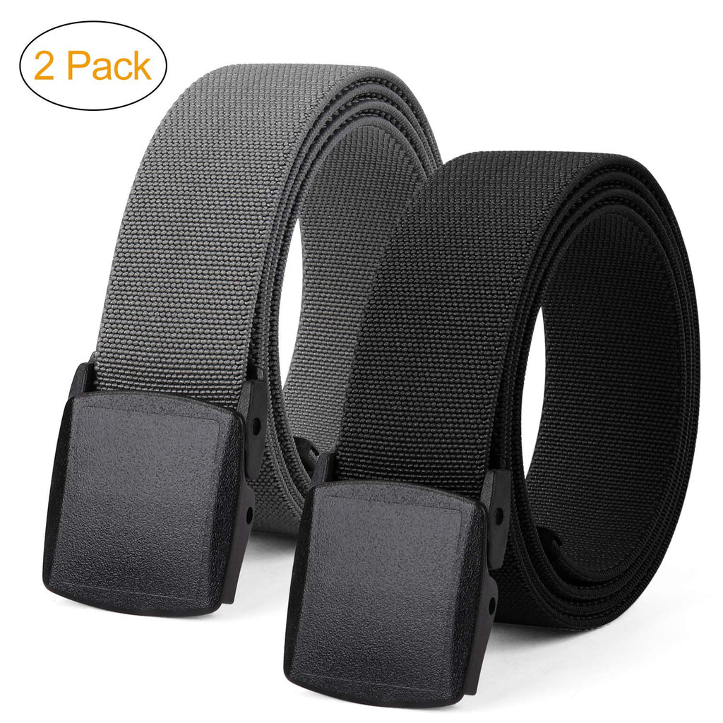 Men's Elastic Stretch Belt, JASGOOD Outdoor Plastic Belt with Removable Buckle Hiking Belt 38mm 