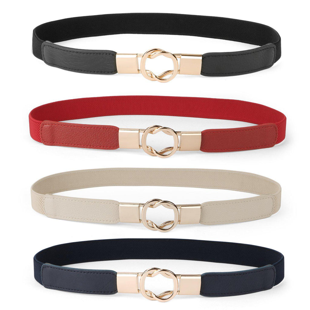 XZQTIVE 3 Pack Women Skinny Belt for Dresses Retro Stretch Ladies