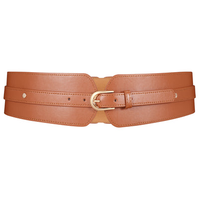JASGOOD Women's Belt PU Leather High Waist Belts Gold Buckle Skinny Stretchy Belt - JASGOOD OFFICIAL