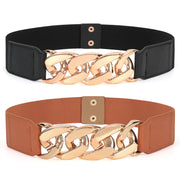 2Pack JASGOOD Women‘s Skinny Belt for Dresses Retro Stretch Chic Ladies Waist Belt - JASGOOD OFFICIAL