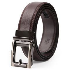 ASGOOD Men’s Genuine Leather Ratchet Dress Belt for men with Automatic Buckle 