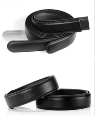 JASGOOD Leather Ratchet Dress Belt for Men Perfect Fit Waist Size up to 50 inches 1.2inch Wide Strap Without Buckle 