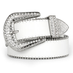 Luxury Crystal Skull designer  Diamond Studded Rhinestone Belts Western Sparkle Leather Men Women Belt
