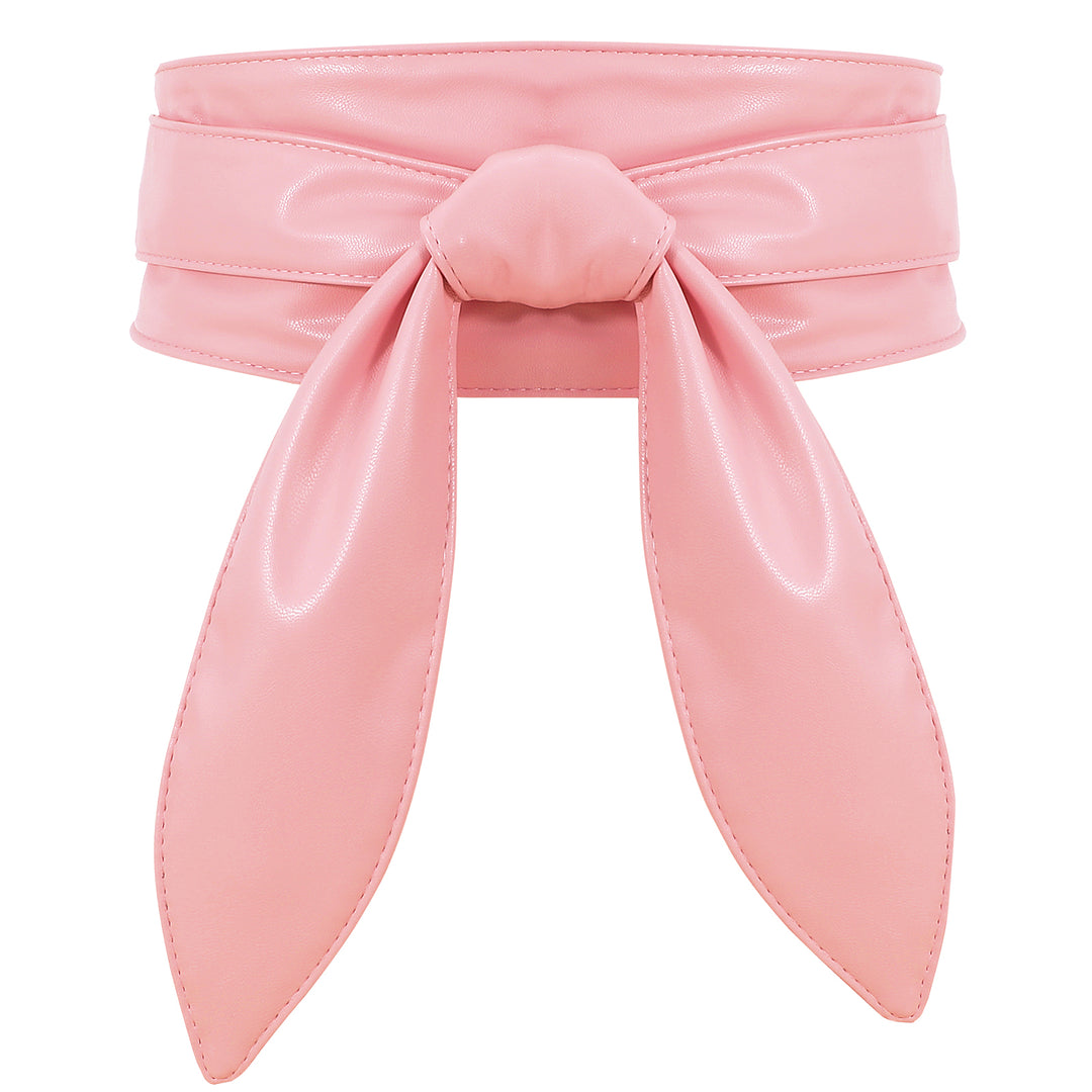 Sash Bow Bright Pink Belt Wrap Leather Belt Upsell Red