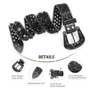 Shiny Crystal Rhinestone inlaid Women Men Unisex Belt Diamond Studded Western Cowboy Designer Belt