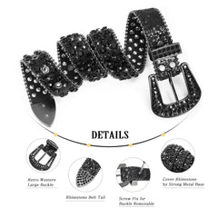 Shiny Crystal Rhinestone inlaid Women Men Unisex Belt Diamond Studded Western Cowboy Designer Belt