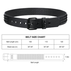 Punk Rivet Studded Belt Goth Row Pyramid Square Bead PU Leather Vintage Punk Rock Grommet Belt for Jeans Pants