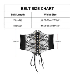 Women Lace-up Corset Waist Belt Transparent PVC Lace Crochet  Elastic Wide Belt for Dress