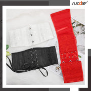 Women's Jacquard Brocade Corset Waist Belt, Underbust Steel Boned Lace Up Satin Bustier Waspie Belt by SUOSDEY