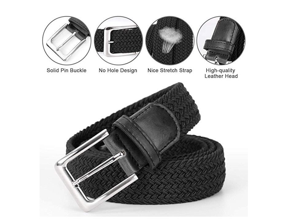 Braided Elastic Belt for Men Women Junior-Woven Canvas Stretch Belts by JASGOOD 