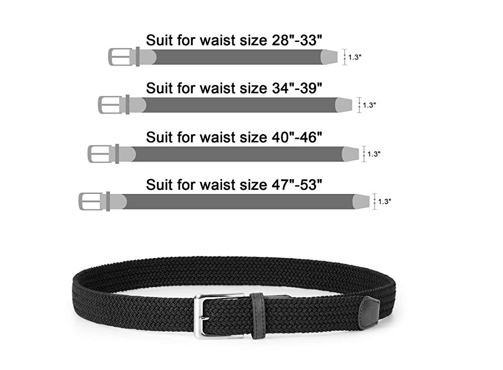 Braided Elastic Belt for Men Women Junior-Woven Canvas Stretch Belts by JASGOOD 
