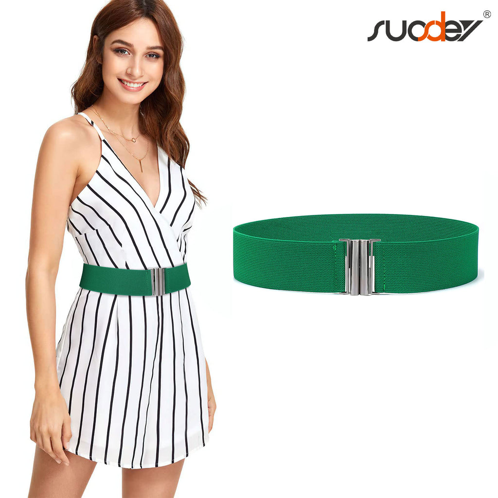 JASGOOD Women's Elastic Wide Dress Belt Retro Stretchy Waist Belt