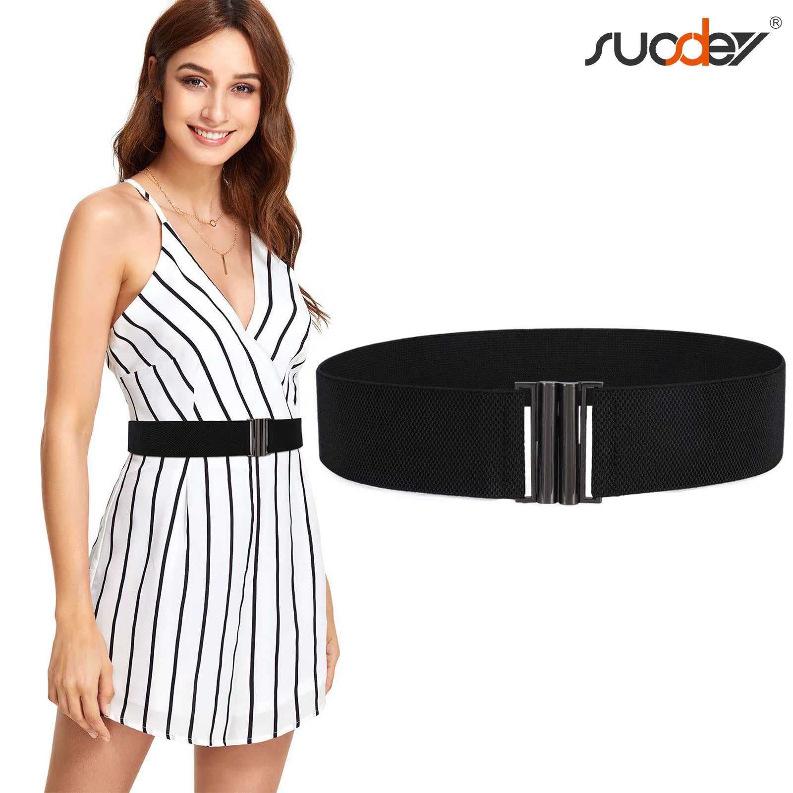 JASGOOD Women's Elastic Wide Dress Belt Retro Stretchy Waist Belt - JASGOOD OFFICIAL