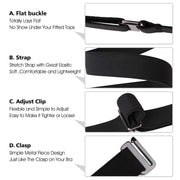 No Show Women Stretch Belt Invisible Elastic Web Strap Belt with Flat Buckle for Jeans Pants Dresses 