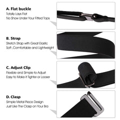 No Show Women Stretch Belt Invisible Elastic Web Strap Belt with Flat Buckle for Jeans Pants Dresses 
