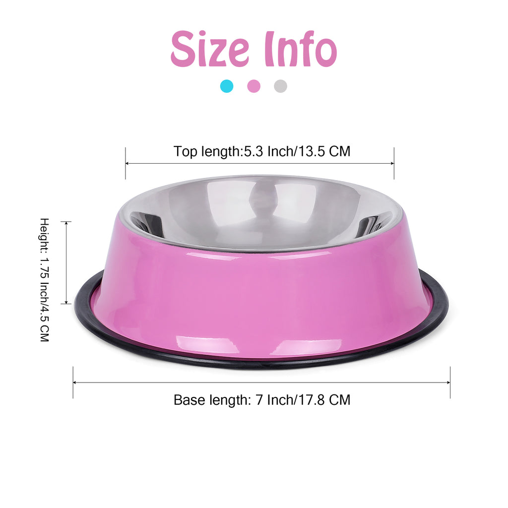 Stainless Steel Dog Bowl for Small/Medium/Large Dog,Cat,Pet-Food/Water Bowls with Rubber Base Reduce Spill Set of 2 - JASGOOD OFFICIAL