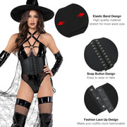Halloween Women’s Elastic Costume Waist Belt Lace-up Tied Waspie Corset Belts for Women by JASGOOD