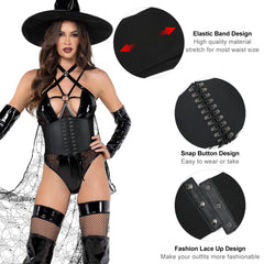 Halloween Women’s Elastic Costume Waist Belt Lace-up Tied Waspie Corset Belts for Women by JASGOOD