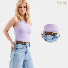 Men Women 2 Pack Elastic Invisible Belts No Buckle Stretch Belt for Jeans