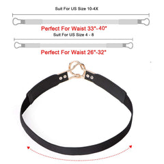 Women Retro Elastic Stretchy Metal Buckle Skinny Waist Cinch Belt 1Inch Wide JASGOOD 