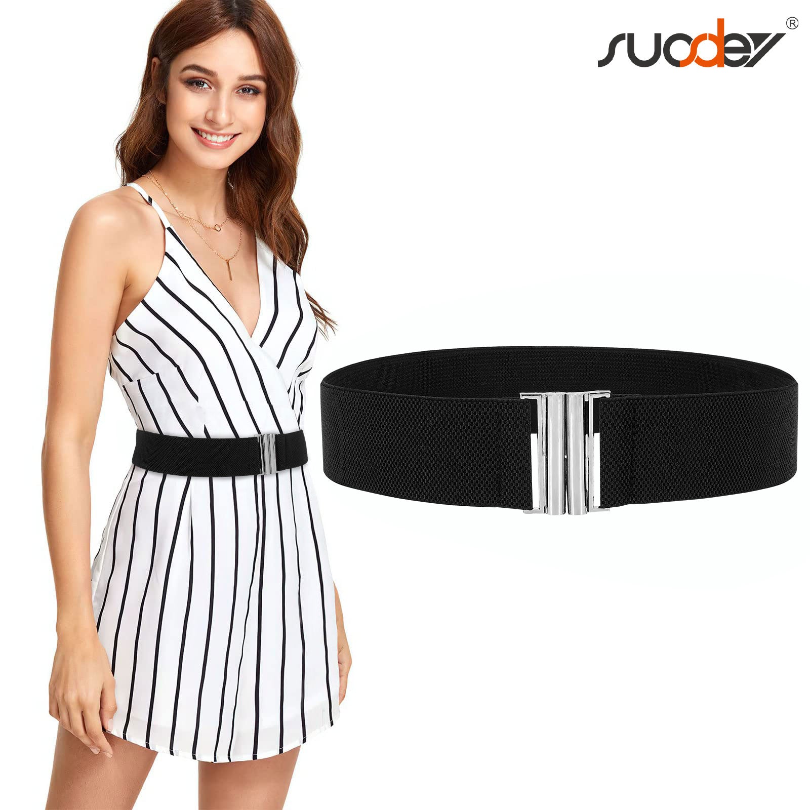 JASGOOD Women's Elastic Wide Dress Belt Retro Stretchy Waist Belt - JASGOOD OFFICIAL